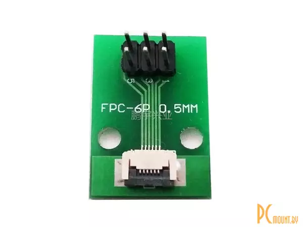 FFC/FPC-6P-0.5 Макетная плата переходник FFC 6pin шаг 0.5мм на DIP 2.54 прямые пины